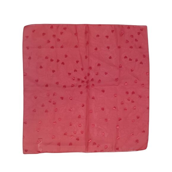 Liz Claiborne Accessories - Liz Claiborne Sheer Red Heart Patterned 19" Square Scarf Made In Italy